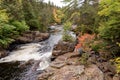 View of the Croches waterfall in Mont Tremblant National Park. Indian Summer. Canada Royalty Free Stock Photo