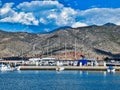 Bare Greek Mountain Range Above Itea Port, Greece Royalty Free Stock Photo