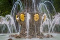 View on The Crowning Fountain by the architect Mikhail Zemtsov in The Summer Garden in spring day