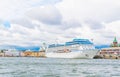 view of a cruise ship anchoring in the port of Helsinki, Finland....IMAGE