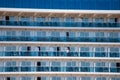 View of cruise ship windows and balconies. Royalty Free Stock Photo