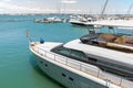 View of cruise ships in the Troia Marina in the municipality of Grandola, Portugal