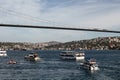View of cruise tour boats on Bosphorus