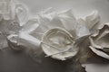 View of crumpled plastic cups, plates Royalty Free Stock Photo