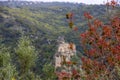 View of the Crusaders castle Montfort in the mountains of Galilee