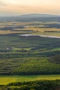 View from Csobanc in Balaton Highlands, HungaryView from Csobanc in Balaton Highlands, The SÃ¼meg Castle in the distance, Hungary Royalty Free Stock Photo