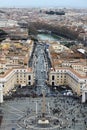 View from the cupola of Vatican Saint Peter's Cathedral