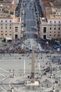 View from the cupola of Vatican Saint Peter's Cathedral