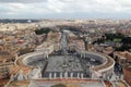 View from the cupola of Vatican Saint Peter`s Cathedral Royalty Free Stock Photo