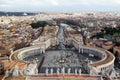 View from the cupola of Vatican Saint Peter`s Cathedral Royalty Free Stock Photo