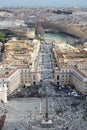 View from the cupola of Vatican Saint Peter's Cathedral