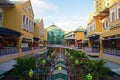 View of the open air bazaar, curve shopping centre with main building in the background, Petaling Jaya, Selangor, Malaysia