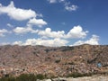 View of Cusco rooftops from the ruins of Sacsayhuaman in Peru Royalty Free Stock Photo