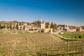 View of Custoza surrounded by the vineyards.