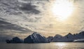 View on Cuverville Island`s bay with huge Icebergs, Antarctica Royalty Free Stock Photo