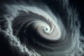 View of a cyclone eye from space. Giant hurricane background