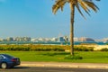 Dubai seaside view Palm Jumeirah road Dubai