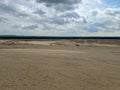 View from the Dabrowka viewpoint overlooking the Bledowska Desert, part of which is a military training ground Royalty Free Stock Photo