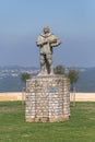 View at the D. Nuno Ãlvares Pereira sculpture, work by the sculptor Fernando Marques, inside at the OurÃ©m medieval Castle