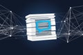 View of a 3D rendered Blue Email symbol displayed in a sliced cu Royalty Free Stock Photo