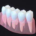 view 3D rendering depicts healthy teeth with focus on dental treatment