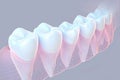 view 3D rendering depicts healthy teeth with focus on dental treatment