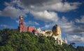View of the Da Pena Palace, in the Portuguese town of Sintra