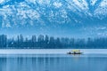 A beautiful view of Dal Lake in winter, Srinagar, Kashmir, India Royalty Free Stock Photo