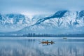 A beautiful view of Dal Lake in winter, Srinagar, Kashmir, India Royalty Free Stock Photo