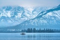 A beautiful view of Dal Lake in winter, Srinagar, Kashmir, India Royalty Free Stock Photo