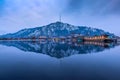 A view of Dal Lake in winter at evening, Srinagar, Kashmir, India Royalty Free Stock Photo