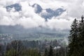 A view of the dal of the village of Zakopane on the background of the Tatra mountains, Zakopane, Poland Royalty Free Stock Photo