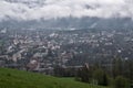 A view of the dal of the village of Zakopane on the background of the Tatra mountains, Zakopane, Poland Royalty Free Stock Photo