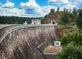 View of dam of lake Sec. Famous tourist destination in Pardubicky kraj, Czech republic, European union Royalty Free Stock Photo