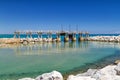 View on dam on the Mediterranean Sea