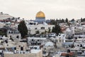 View from Damascus gate to Jerusalem Old Town. Israel.