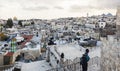 View from Damascus gate to Jerusalem Old Town. Israel.