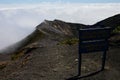 View of a dangerous area keep out sign near volcano Irazu, Costa Rica, Cartago Royalty Free Stock Photo