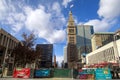 A view of the Daniels & Fisher Tower, Denver Clock Tower, as construction continues along the 16th street mall Denver, Colorado.