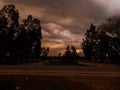 The view of dark clouds in the sky in the evening in India. Royalty Free Stock Photo