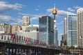 View of Sydney CBD skyscrappers from Darling Harbour in Sydney