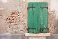 View of a dated balcony from Burano island, Venice Royalty Free Stock Photo