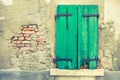 View of a dated balcony from Burano island, Venice Royalty Free Stock Photo