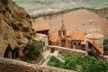 View of David Gareja Lavra orthodox monastery caves built in rock Georgia Royalty Free Stock Photo