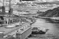 View from Davis Dam on the Colorado River, infrared Royalty Free Stock Photo