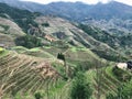 view of Dazhai country with villages and paddies Royalty Free Stock Photo