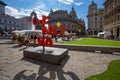 View of De Ferrari Square in the heart of cityof Genoa Genova, Italy.