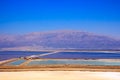 View on Dead Sea from a cliff in the area of Sodom road Royalty Free Stock Photo