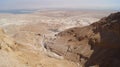 View of the Dead Sea from Masada Fortress.  Israel. Royalty Free Stock Photo