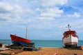 Boats at Deal beach Kent England Royalty Free Stock Photo